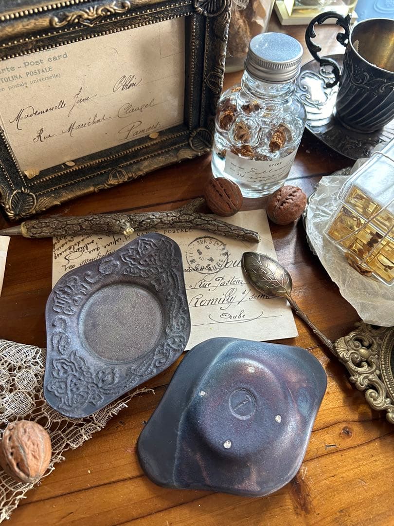 望月万里 茶托 イッチン 煎茶道具 器 茶器セット