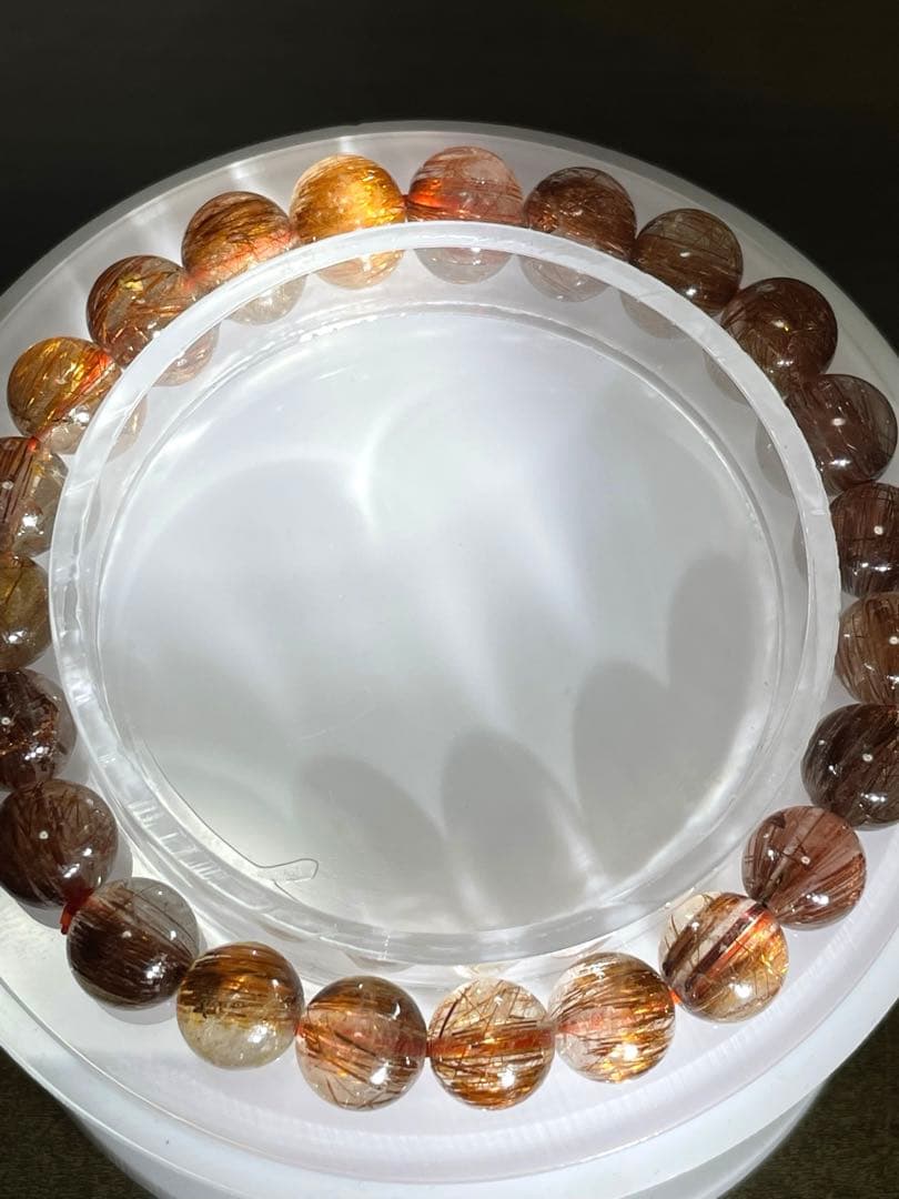 【新入荷一点限り】高品質ブラウンルチルブレス約8㎜（新品未使用）キャッツあり