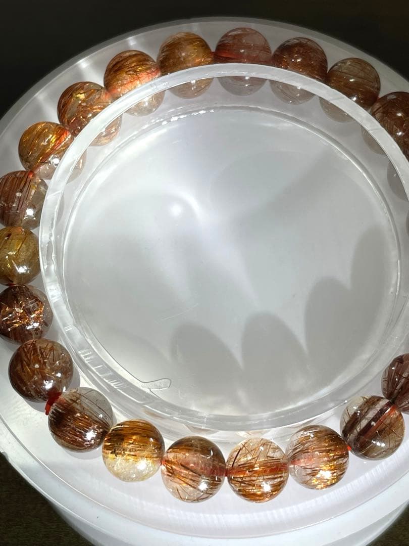 【新入荷一点限り】高品質ブラウンルチルブレス約8㎜（新品未使用）キャッツあり