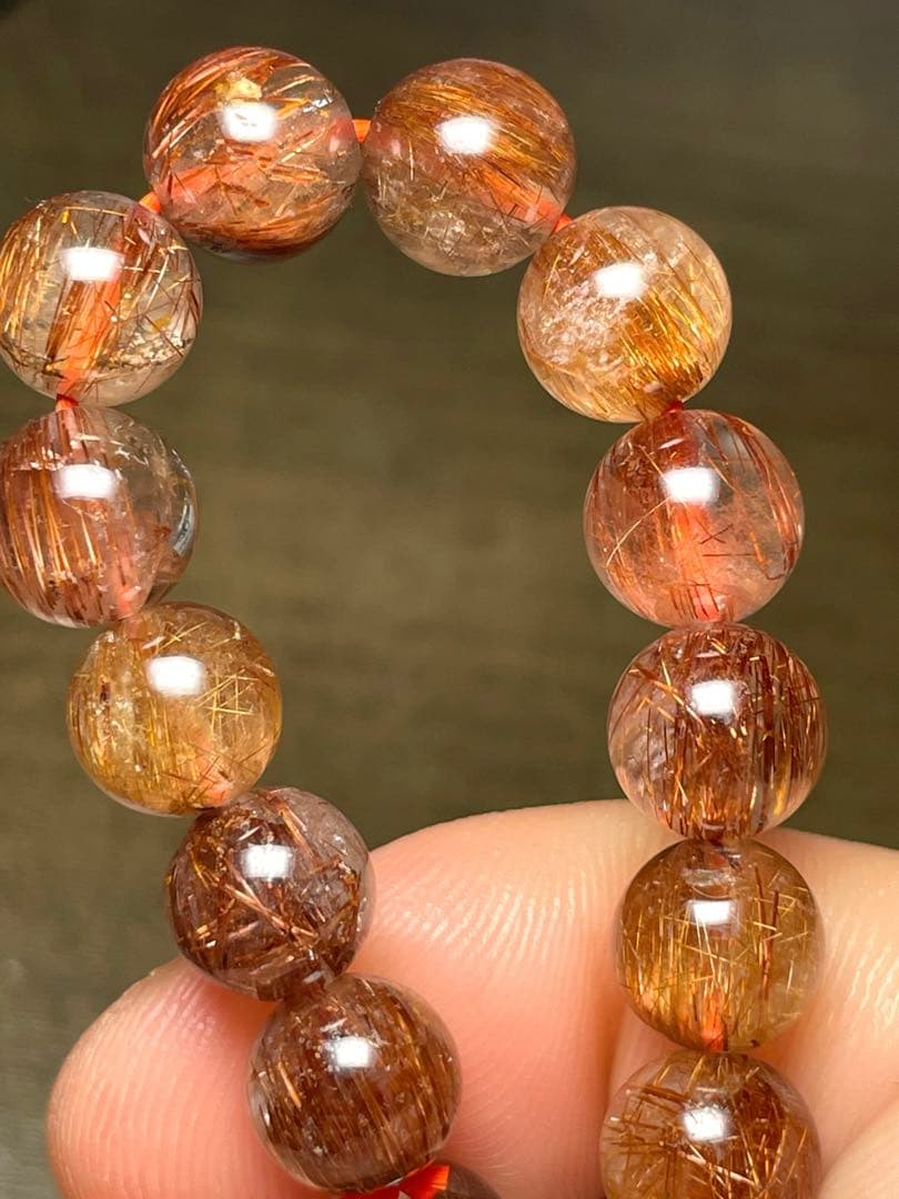 【新入荷一点限り】高品質ブラウンルチルブレス約8㎜（新品未使用）キャッツあり