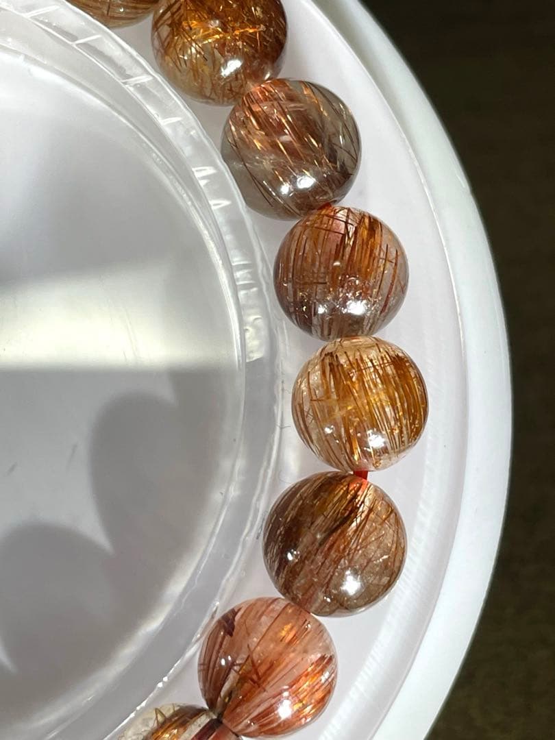 【新入荷一点限り】高品質ブラウンルチルブレス約8㎜（新品未使用）キャッツあり