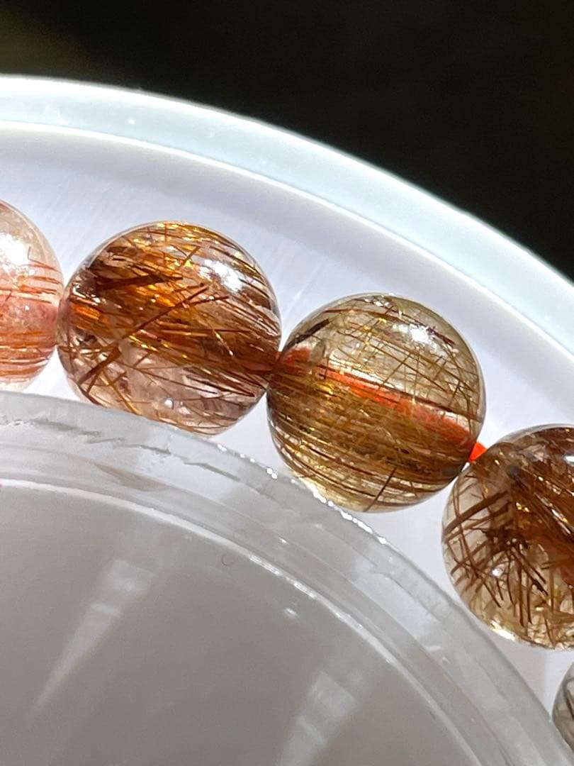 【新入荷一点限り】高品質ブラウンルチルブレス約8㎜（新品未使用）キャッツあり