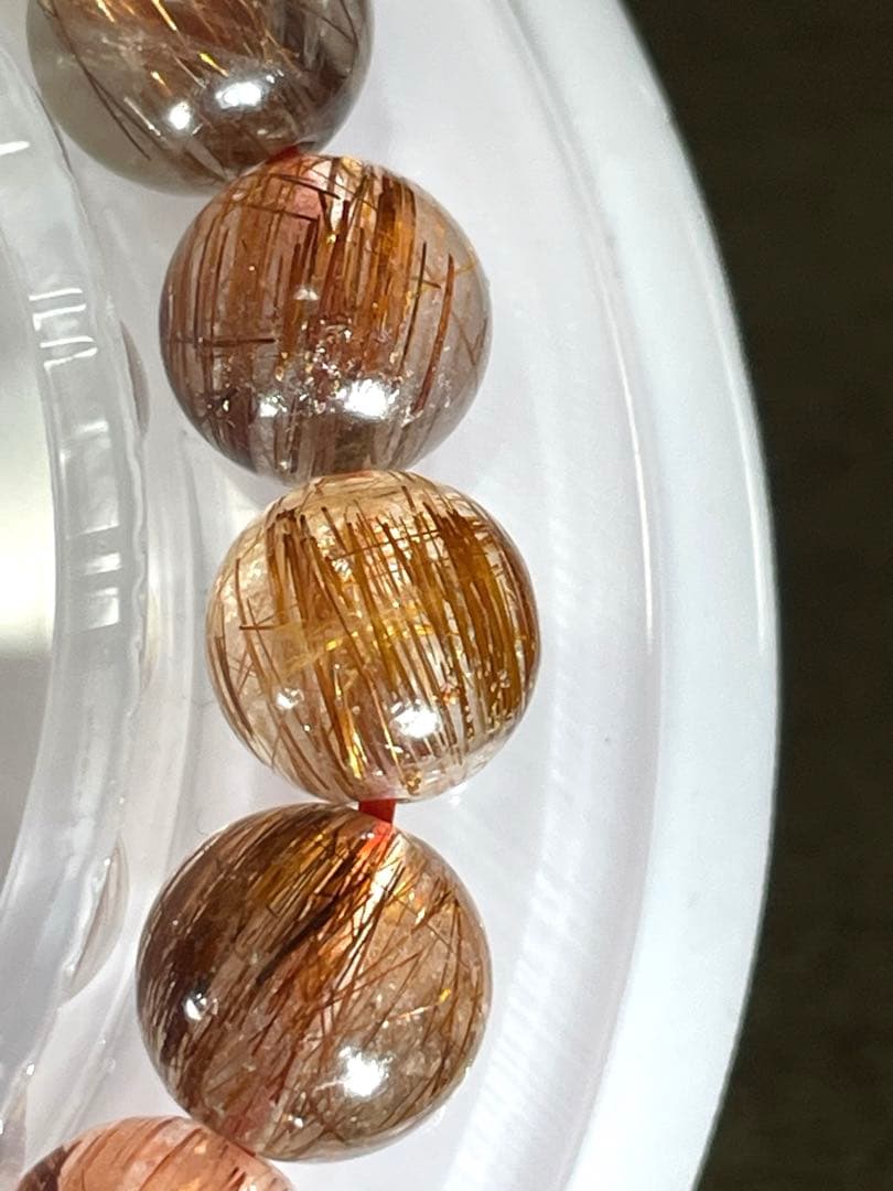 【新入荷一点限り】高品質ブラウンルチルブレス約8㎜（新品未使用）キャッツあり