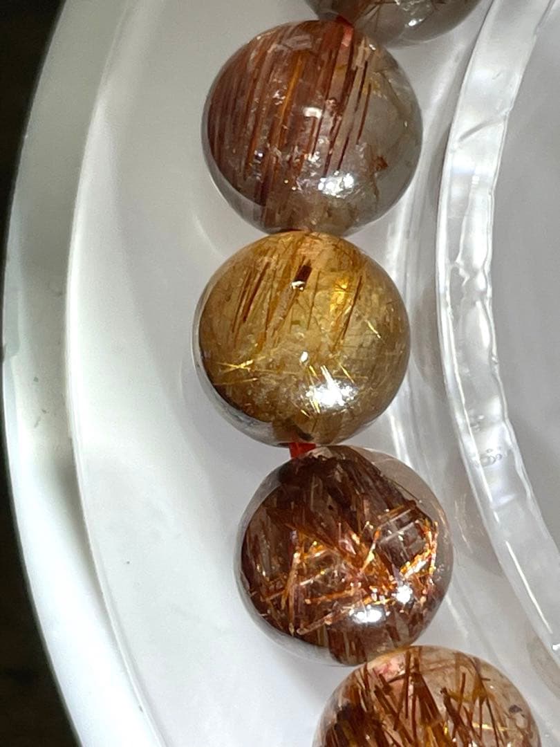 【新入荷一点限り】高品質ブラウンルチルブレス約8㎜（新品未使用）キャッツあり