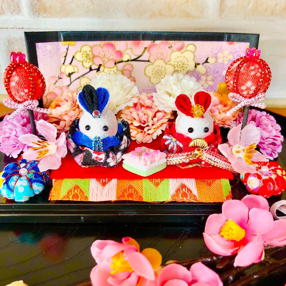 ひな祭り、桃の節句、ひな祭りおき飾り、ハンドメイド、つまみ細工飾り、初節句