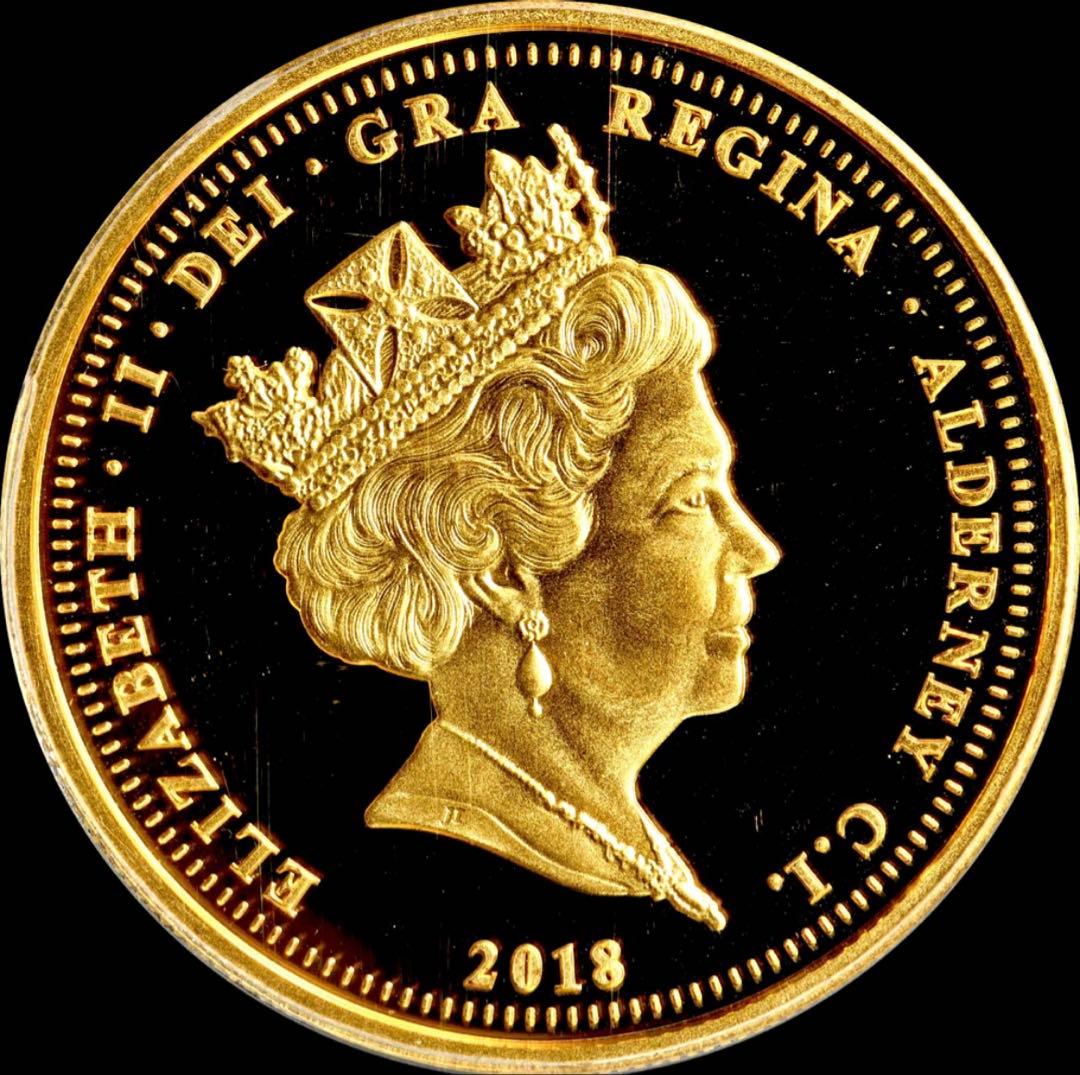 【希少】PCGS PL68 オルダニー 2018 5£ チャールズ70th誕生