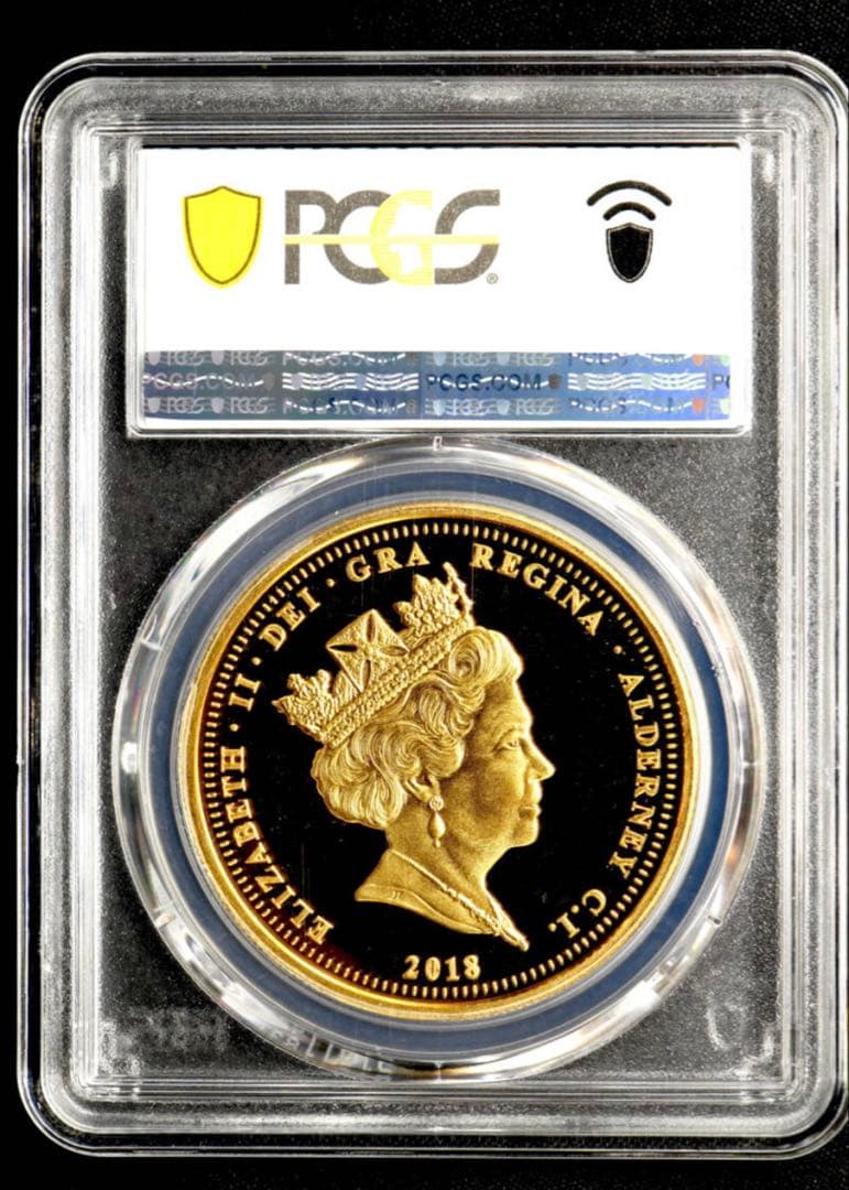 【希少】PCGS PL68 オルダニー 2018 5£ チャールズ70th誕生