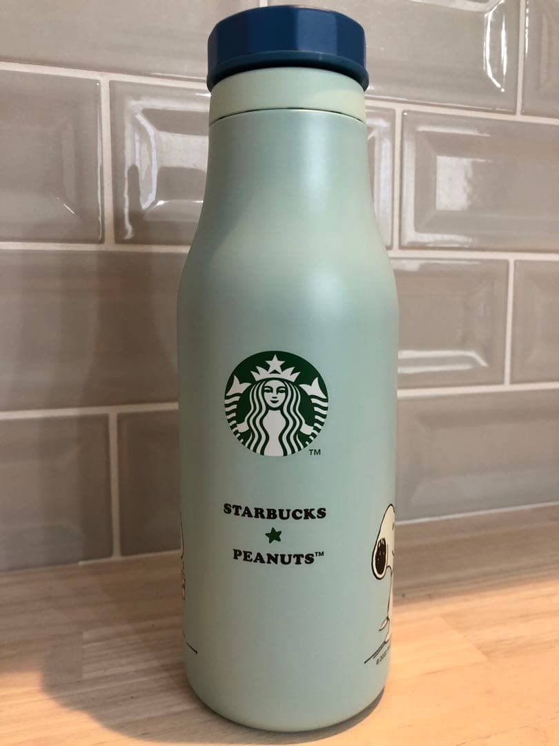 ステンレスロゴボトル PEANUTS ブルー 473ml