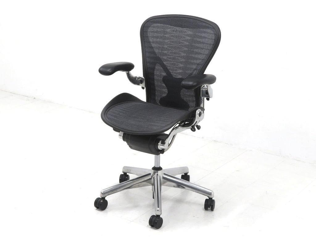 展示品　ハーマンミラー　アーロンチェア　ポリッシュ　Bサイズ　フル装備　事務椅子