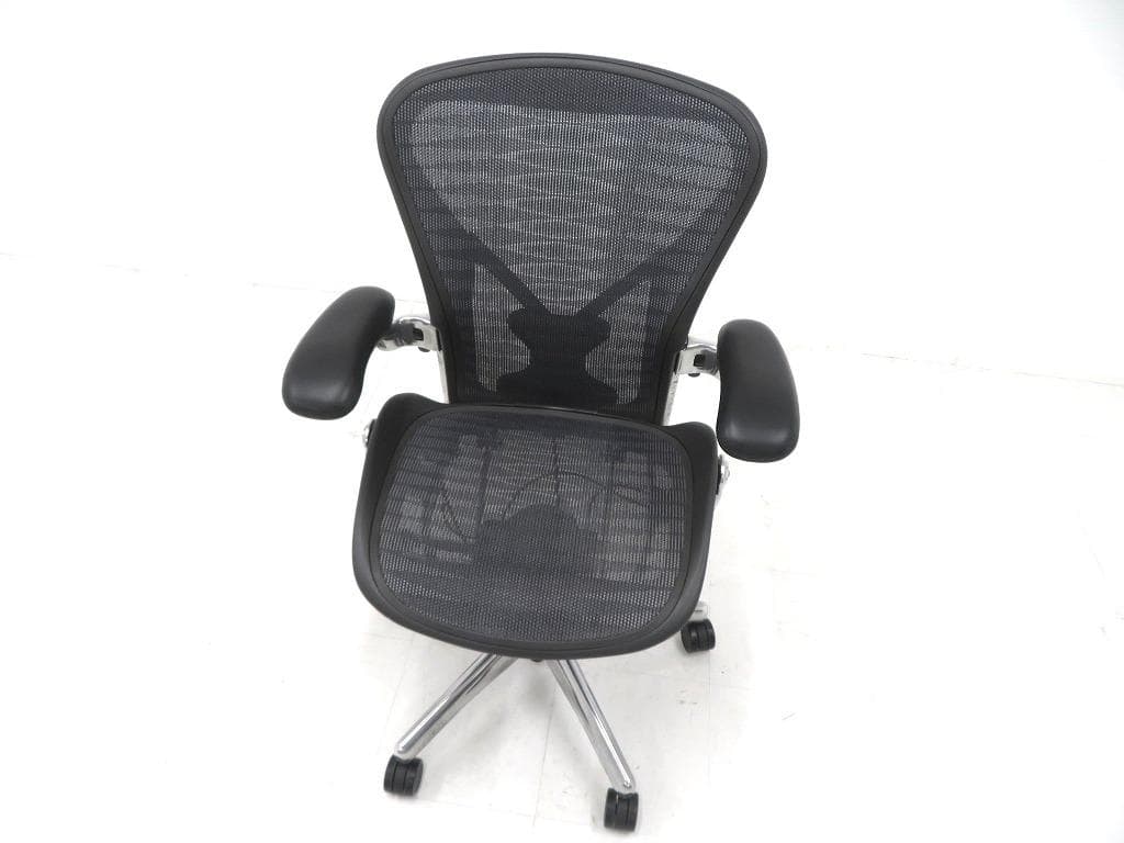 展示品　ハーマンミラー　アーロンチェア　ポリッシュ　Bサイズ　フル装備　事務椅子