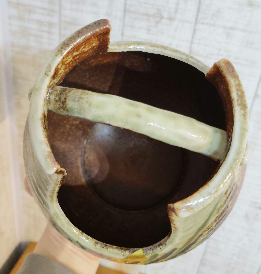 九谷焼　手桶花瓶　金彩あやめ　玉竜作　新品　未使用　花瓶　花器