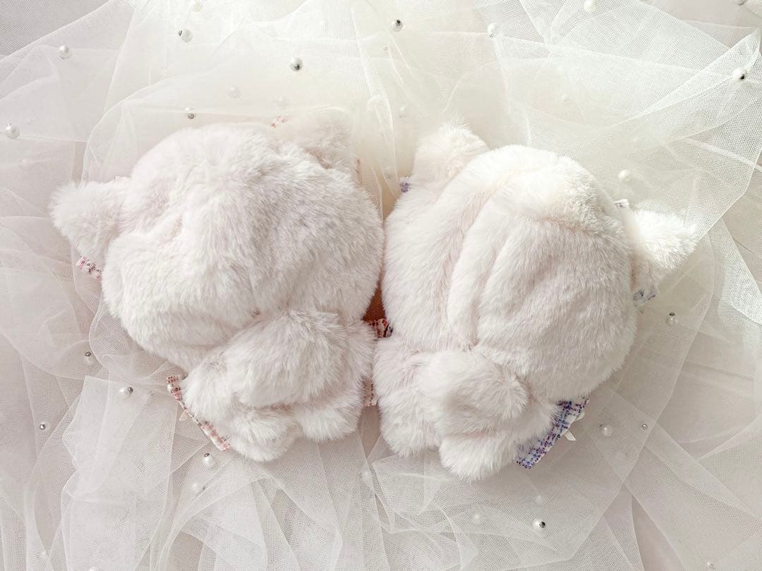 ちびぐるみ用 11cm ぬい服 猫耳 ツイード 2着セット