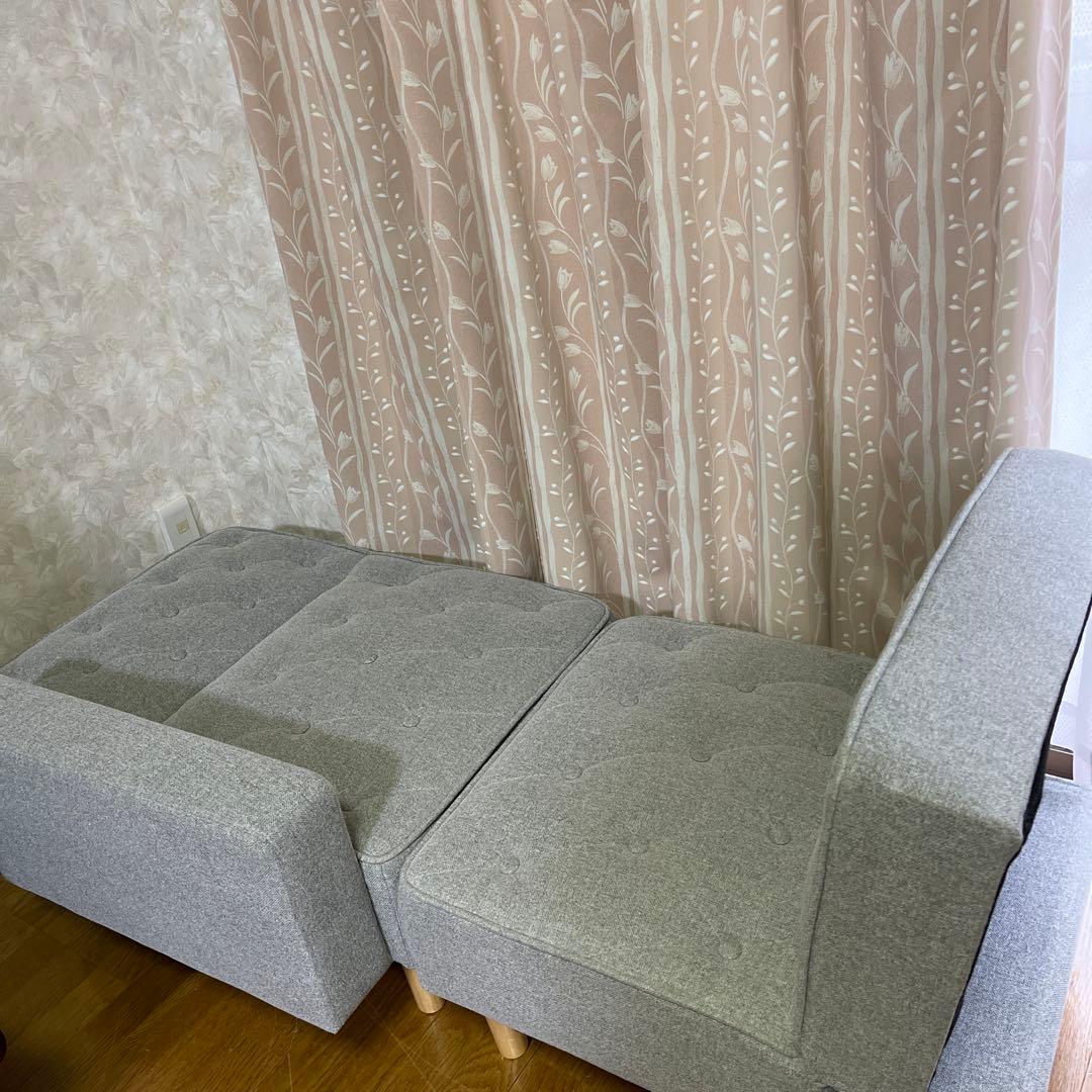 ソファー　ソファベッド リクライニング 2人掛け グレー