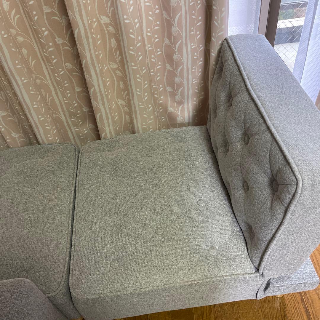 ソファー　ソファベッド リクライニング 2人掛け グレー