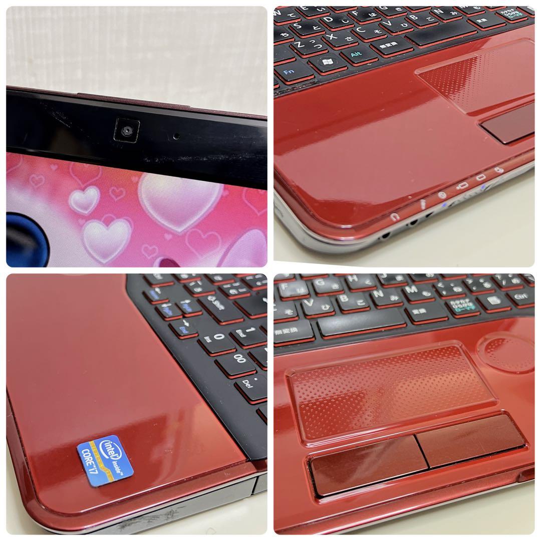 快適i7、ピカピカワインレッド、高速SSD、バッテリーOK、イラレ&オフィス