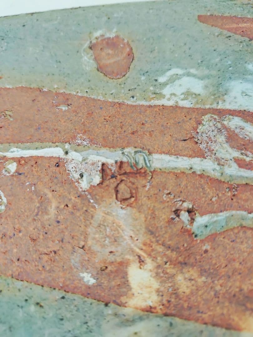 灰釉のグリーンが美しい長方形陶器皿　丹波焼