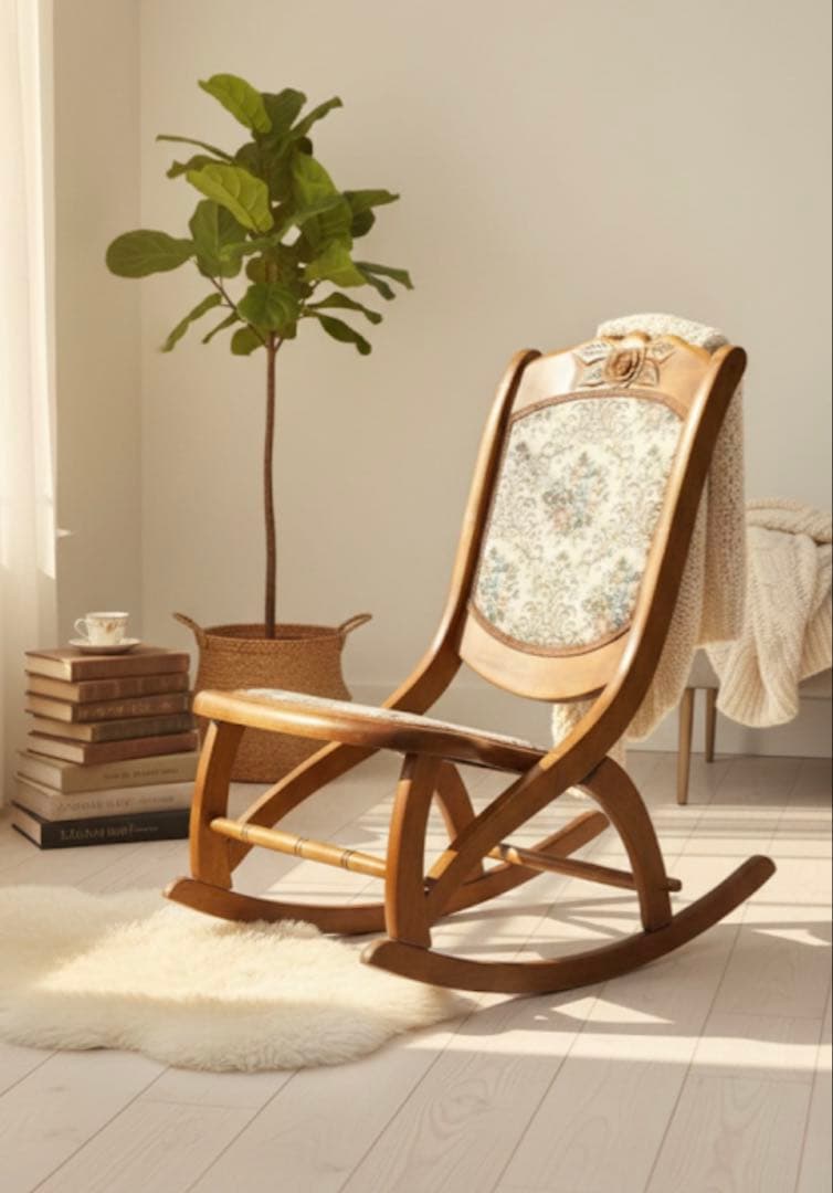 アンティーク　折りたたみ　ロッキングチェア　ロココ調