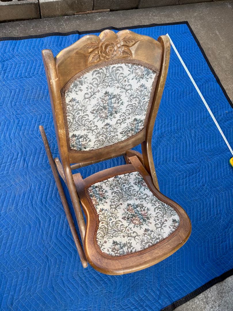 アンティーク　折りたたみ　ロッキングチェア　ロココ調