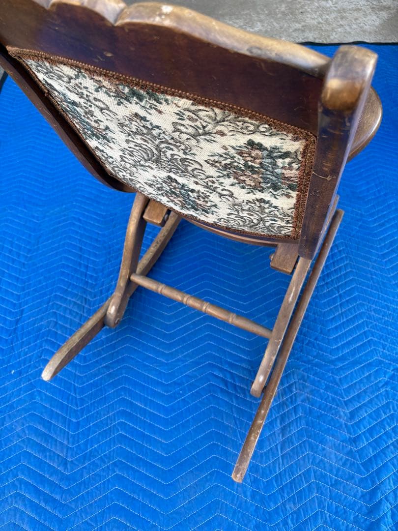 アンティーク　折りたたみ　ロッキングチェア　ロココ調