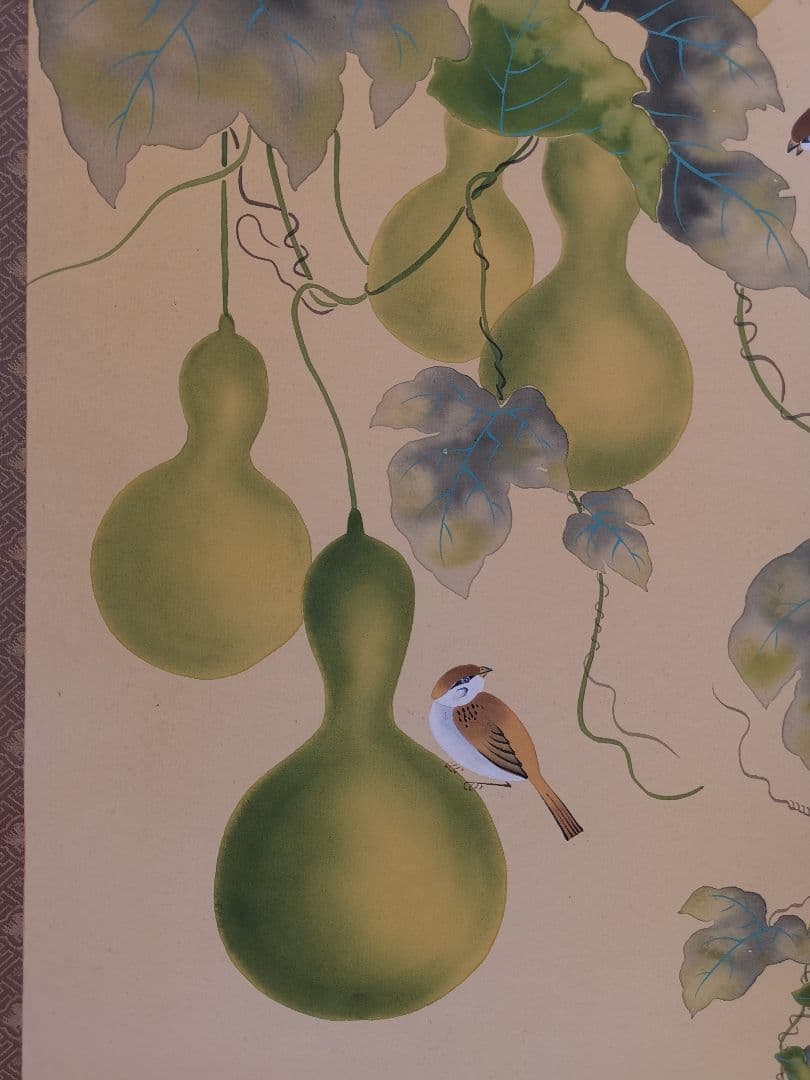 掛軸 無病息災 瓢箪 未使用 六瓢(むびょう)=無病 同音縁起もの