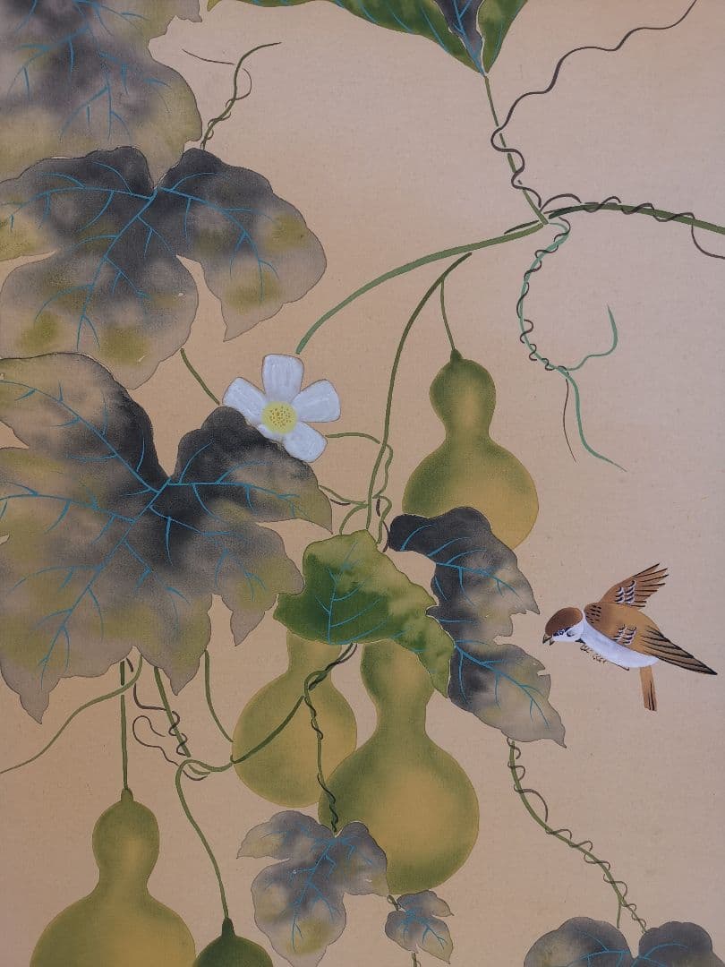 掛軸 無病息災 瓢箪 未使用 六瓢(むびょう)=無病 同音縁起もの