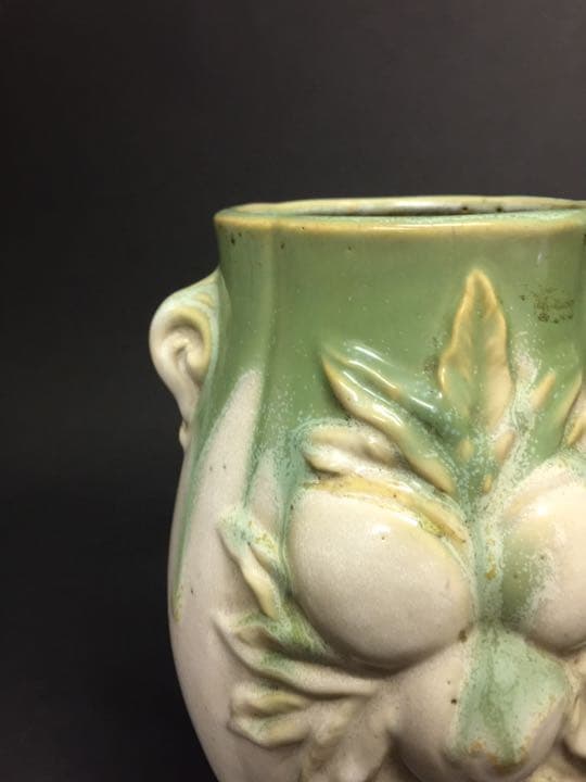 中国清时代 石湾窑 双耳瓶花瓶