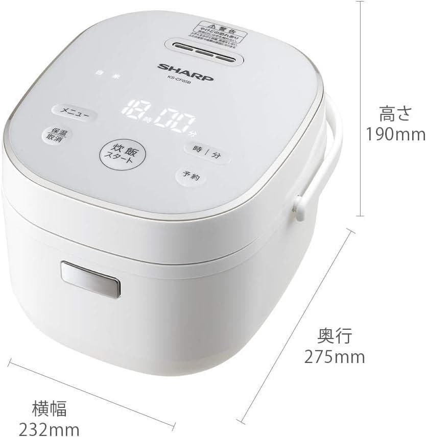 シャープ 炊飯器 KS-CF05B-W 3合 一人暮らし マイコン パン調理機能