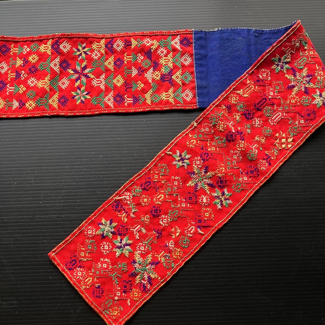 アンティーク　トルコ少数民族ヨルク族の刺繍サッシュ