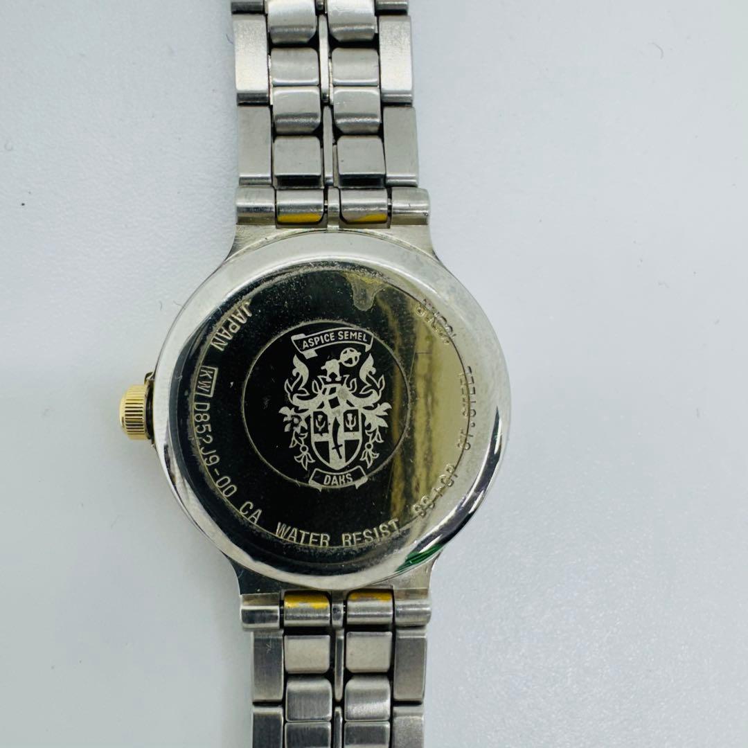 ✨DAKS✨ダックス✨ホワイト文字盤✨クォーツ✨コンビ✨腕時計✨