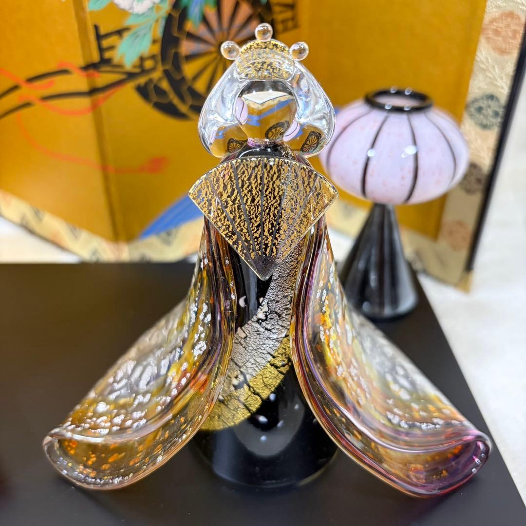 【高級品】ガラス製 雛人形 ひな人形 MIGAKI 三垣祥太郎作 金彩 正規品