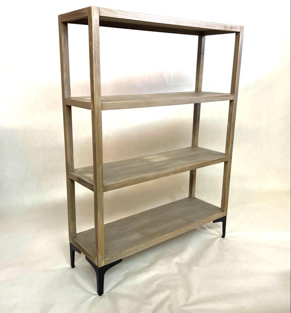 木の棚・ラック・グレーベージュ・ オープンラック・幅90cm 高さ122.5cm