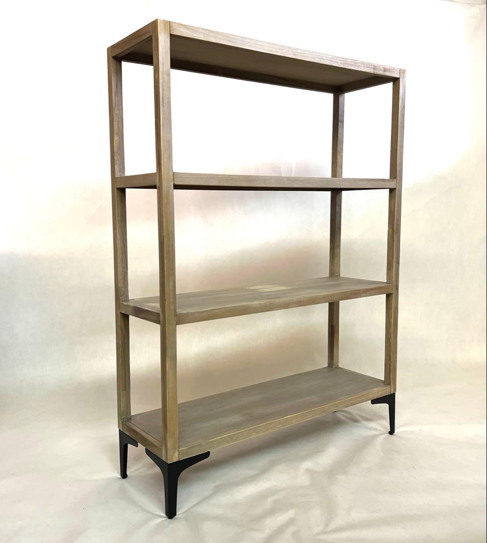 木の棚・ラック・グレーベージュ・ オープンラック・幅90cm 高さ122.5cm