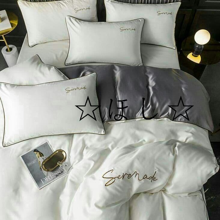 最高肌触り?光沢シングル布団カバー点 寝具セットシーツ枕カバー付 ツルツルd