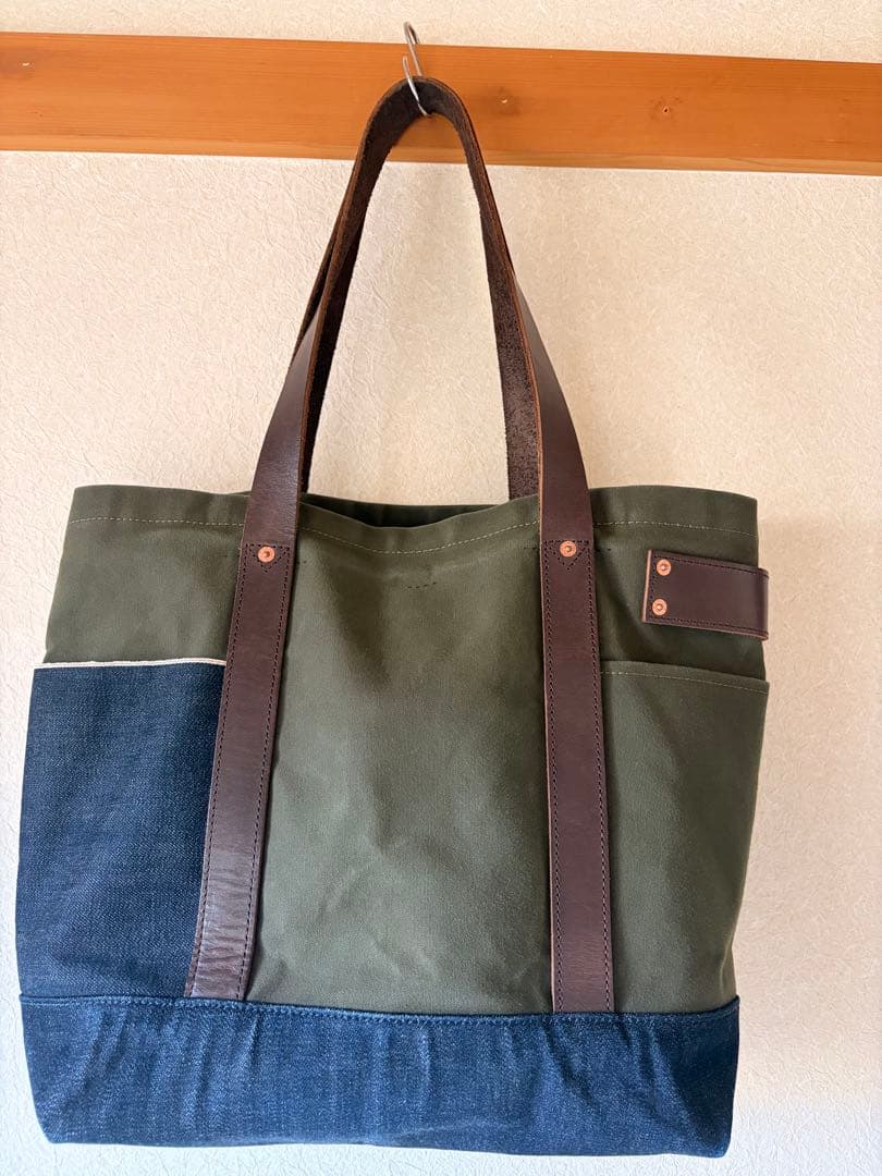 HSH×J.W.Davis 通気性防水帆布トートバッグ ミリタリーオリーブ