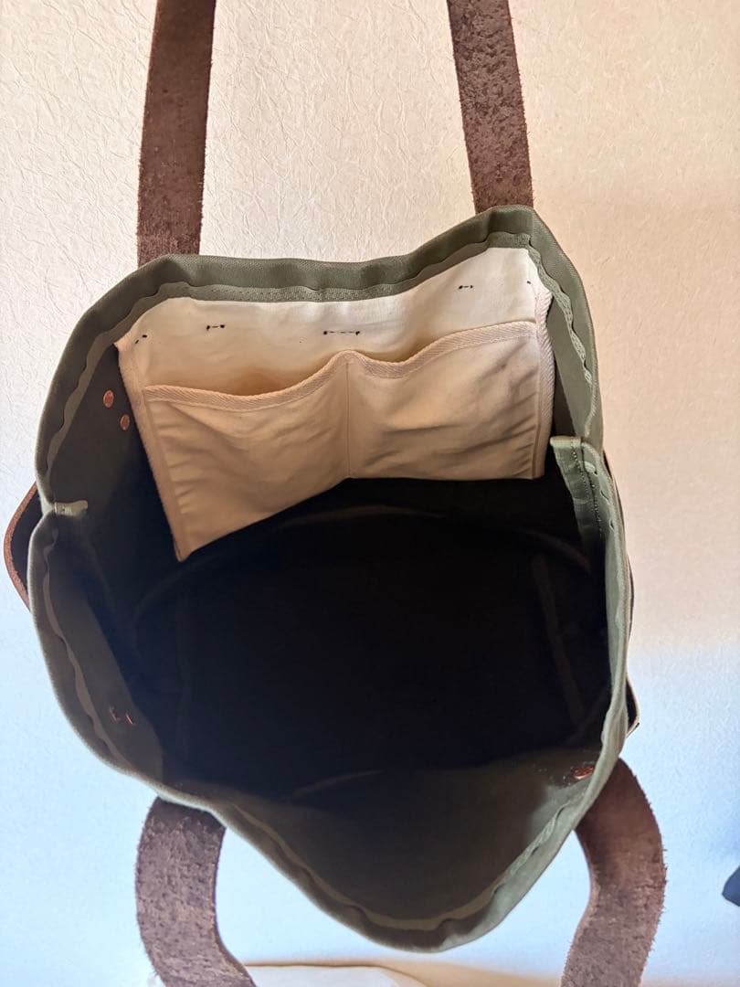 HSH×J.W.Davis 通気性防水帆布トートバッグ ミリタリーオリーブ