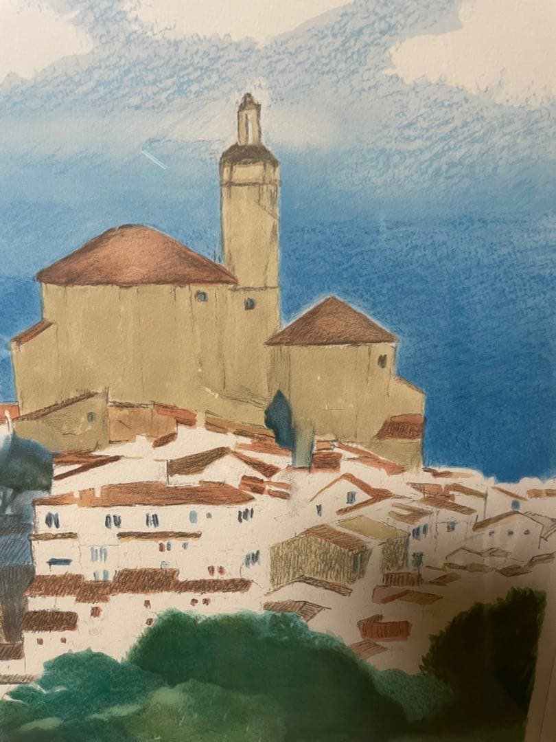 【処分特価】山羽斌士/カダケスの街/リトグラフ/美品/箱付き/