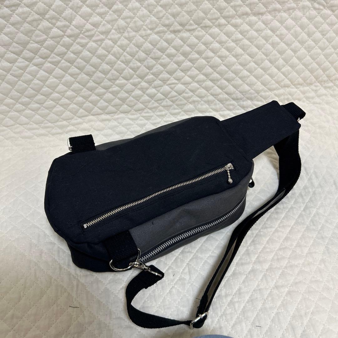 ミナペルホネン　BOXタイプボディバッグ rosyグレー　ハンドメイド