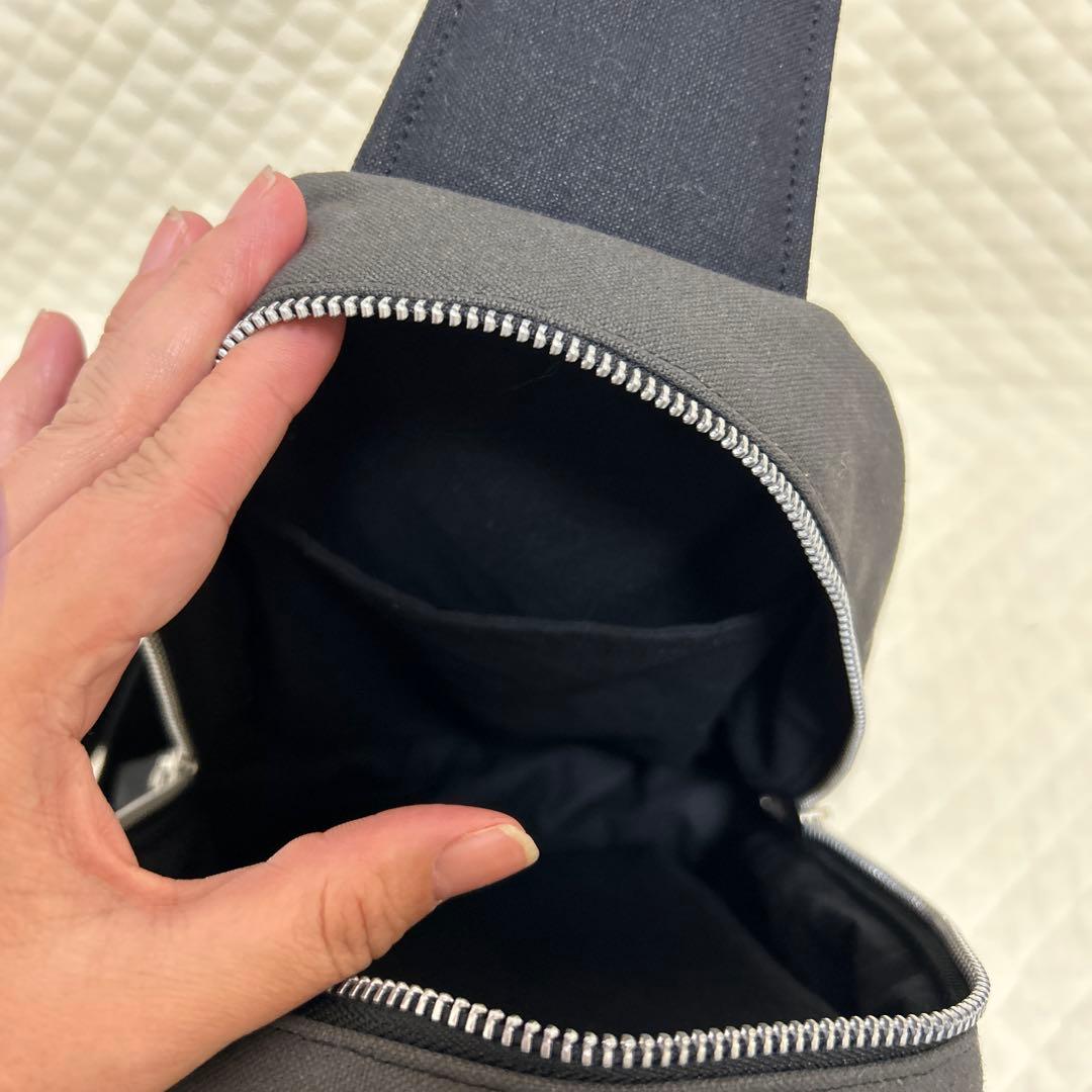 ミナペルホネン　BOXタイプボディバッグ rosyグレー　ハンドメイド