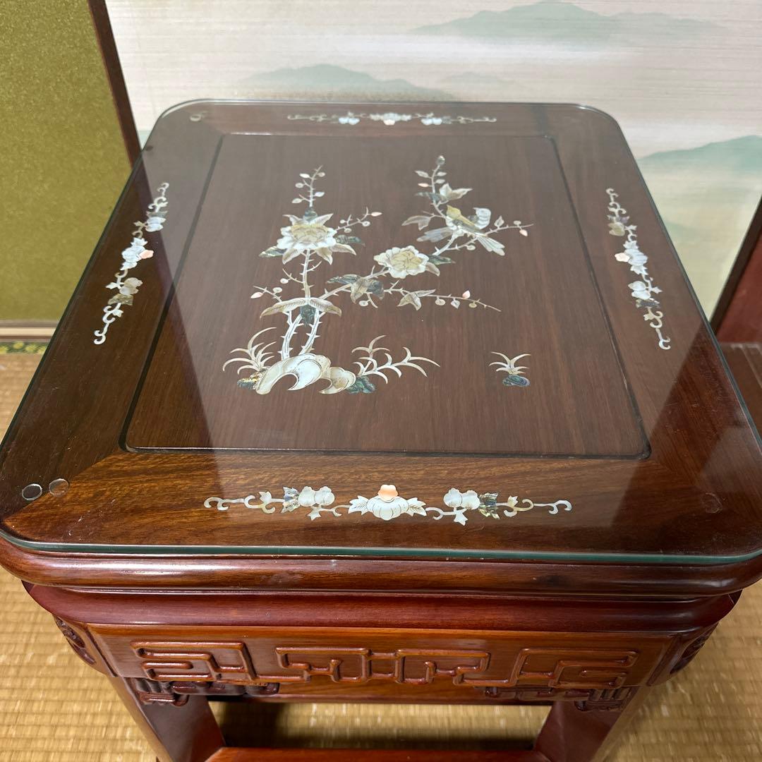 ⭕️最終価格　即日発送可　骨董品　螺鈿家具　ラデンテーブル