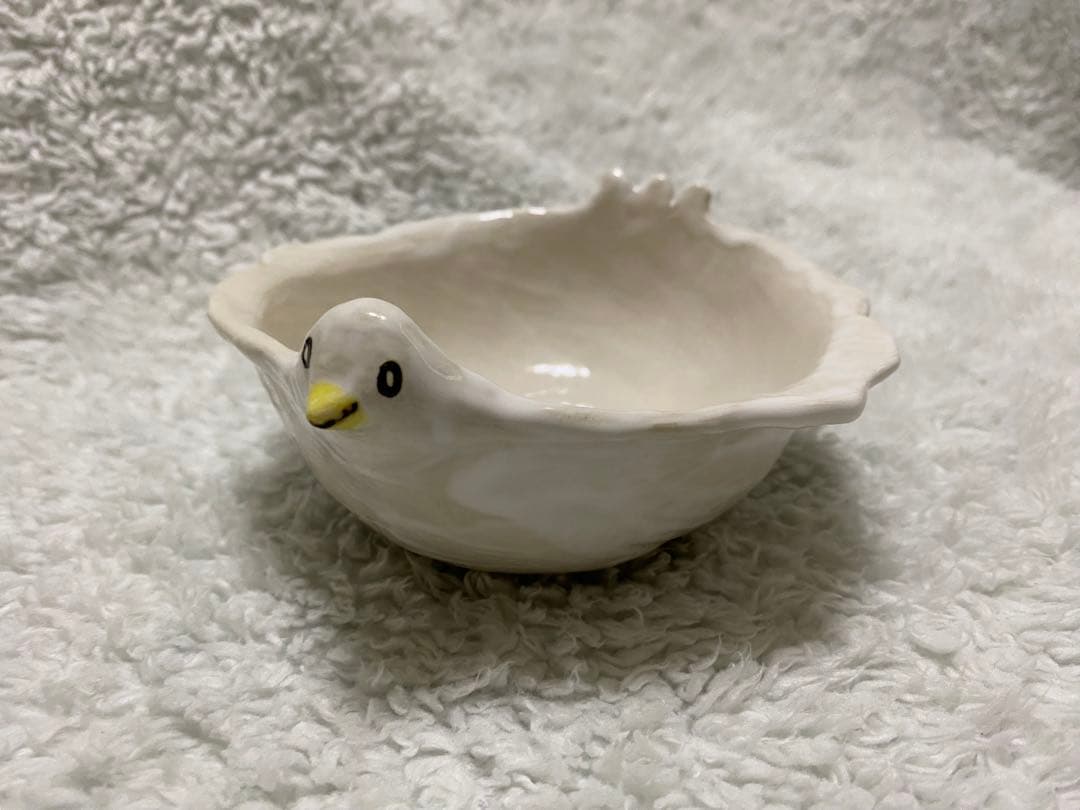 ハンドメイド陶芸作家　ボール　白鳥　スワン