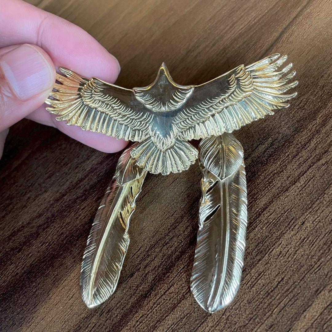 全金 大イーグル ネックレス トップ フェザー ハンドメイド ノーブランド