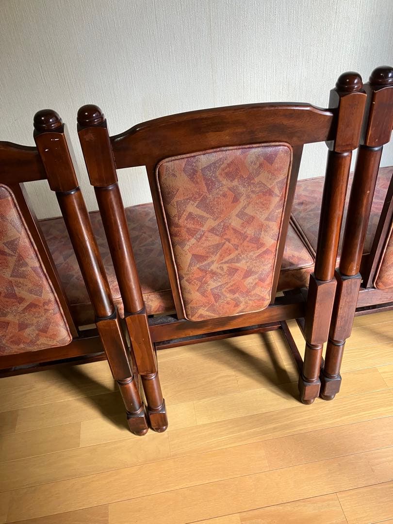 アンティーク ダイニングチェア 4脚セット 英国風 イス レトロ モダン 天然木