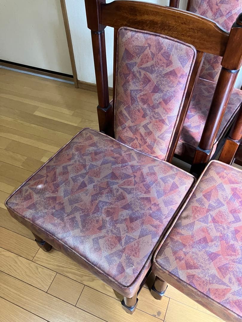 アンティーク ダイニングチェア 4脚セット 英国風 イス レトロ モダン 天然木