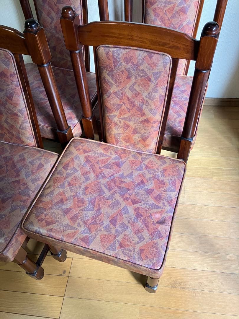 アンティーク ダイニングチェア 4脚セット 英国風 イス レトロ モダン 天然木