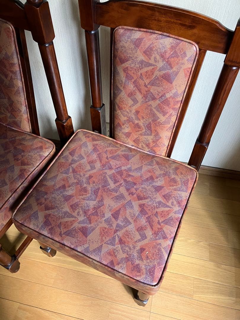 アンティーク ダイニングチェア 4脚セット 英国風 イス レトロ モダン 天然木