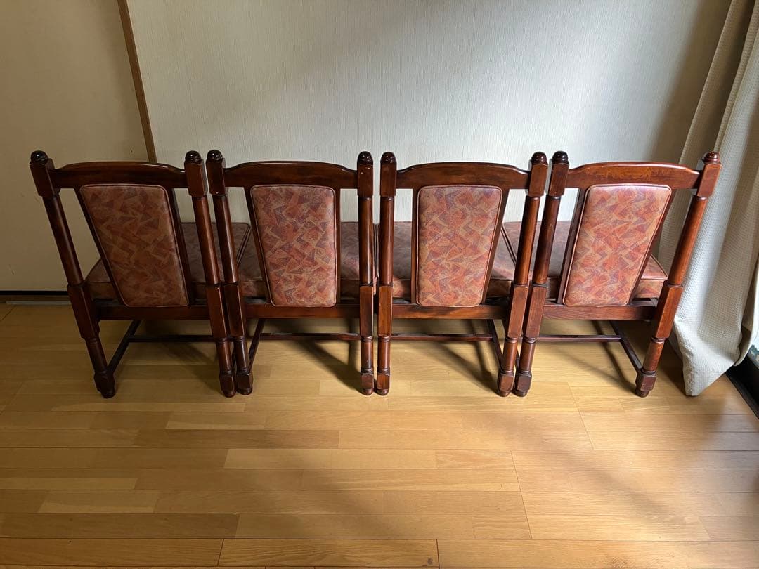 アンティーク ダイニングチェア 4脚セット 英国風 イス レトロ モダン 天然木