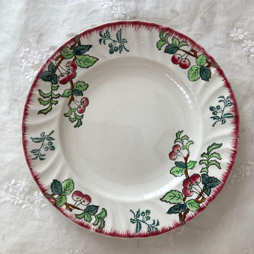 ♪フランスアンティーク ロンウィ プレート さくらんぼ モンモランシー 平皿