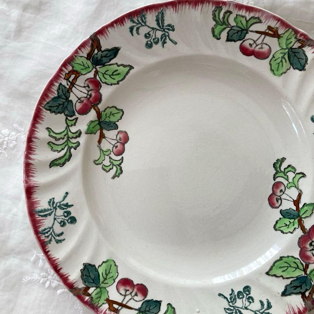 ♪フランスアンティーク ロンウィ プレート さくらんぼ モンモランシー 平皿