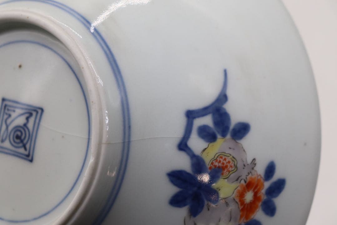 江戸　柿右衛門　三多紋鉢　木箱付　アンティーク　送料込み260305