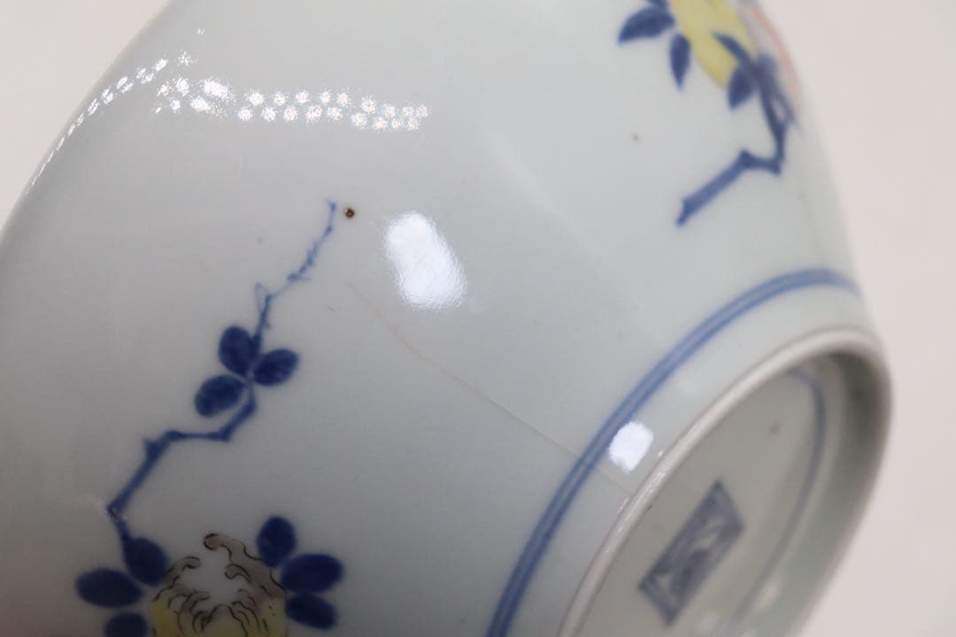 江戸　柿右衛門　三多紋鉢　木箱付　アンティーク　送料込み260305